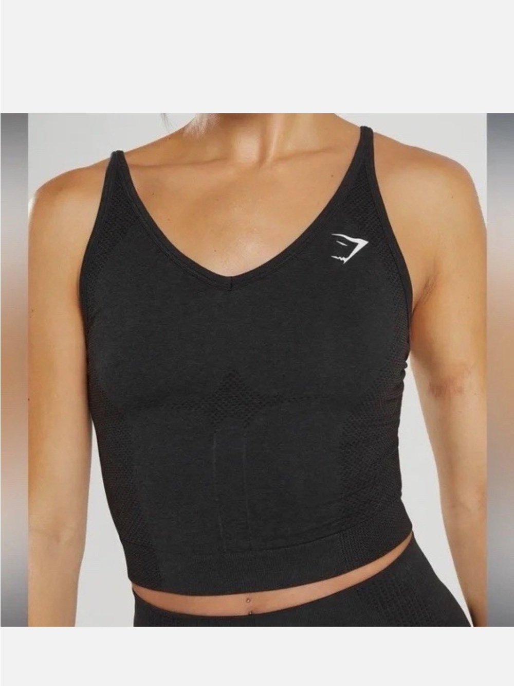 Gymshark Black vital Seamless 2.0 V-Neck medium women’s Workout Tank top